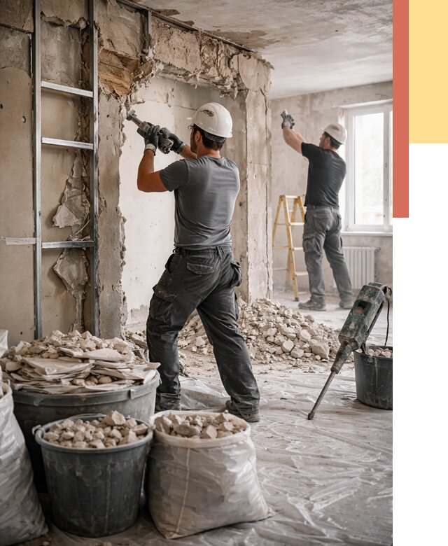 Демонтажные работы в Югорске от 2757 руб. — услуги и цена под ключ | ОТДЕЛОЧНИК-Югр