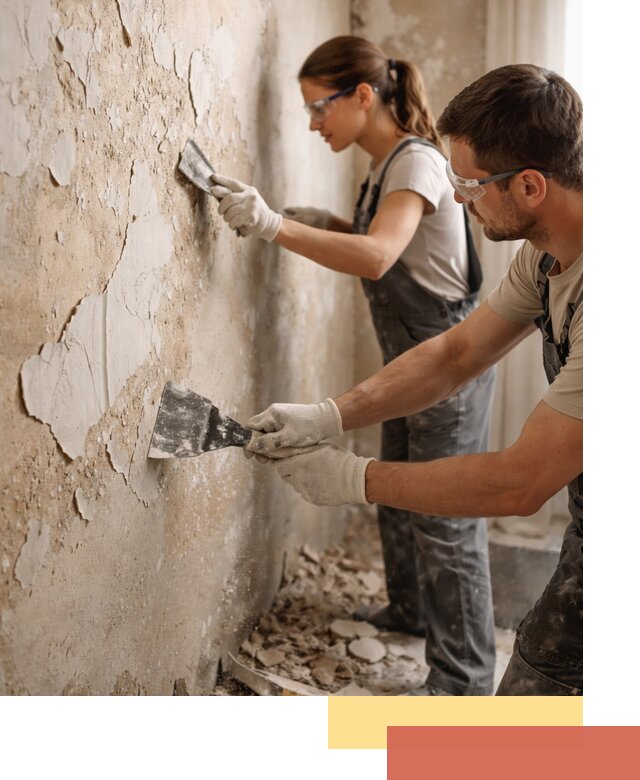 Снятие старой шпаклевки и подготовка поверхностей в Югорске