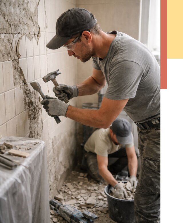 Демонтаж плитки со стен в Югорске от 868 руб. — быстро и недорого | ОТДЕЛОЧНИК-Югр