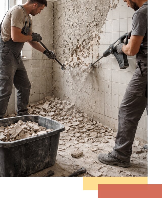 Демонтаж плитки со стен в Югорске быстро и аккуратно