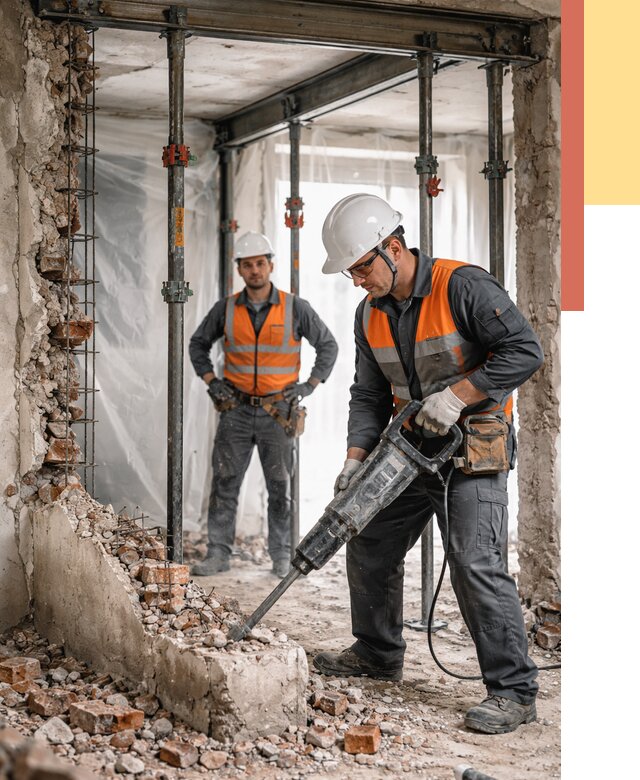 Снос несущих стен в Югорске от 10466 руб. — демонтаж несущей стены под ключ | ОТДЕЛОЧНИК-Югр