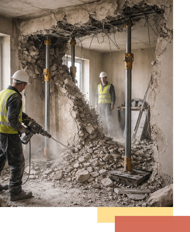 Снос несущих стен в Югорске с гарантией безопасности и качества