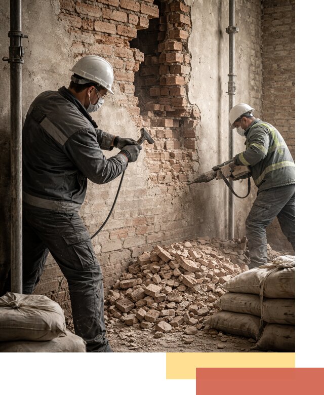 Демонтаж кирпичных стен в Югорске быстро и безопасно