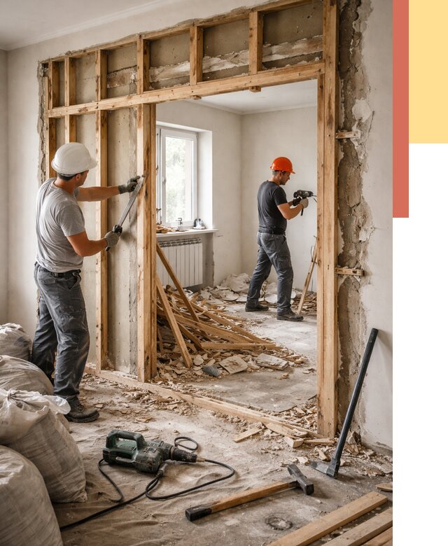 Демонтаж деревянных перегородок в Югорске от 3268 руб. — быстро и недорого | ОТДЕЛОЧНИК-Югр