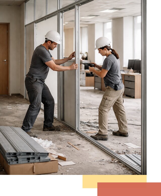 Демонтаж алюминиевых перегородок в Югорске быстро и аккуратно