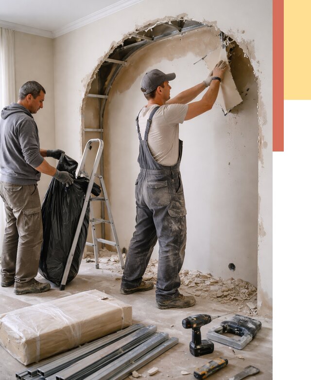 Демонтаж арки из гипсокартона в Югорске от 3574 руб. — услуги под ключ | ОТДЕЛОЧНИК-Югр