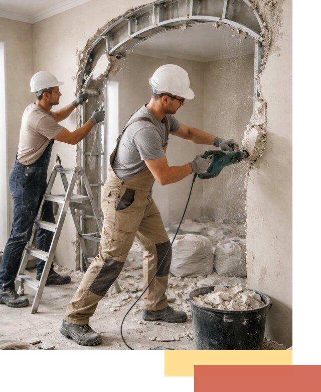 Демонтаж гипсокартонной арки в Югорске быстро и аккуратно