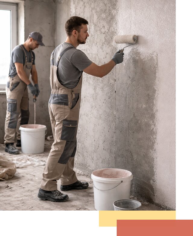 Нанесение бетоноконтакта на стены в Югорске для последующей отделки