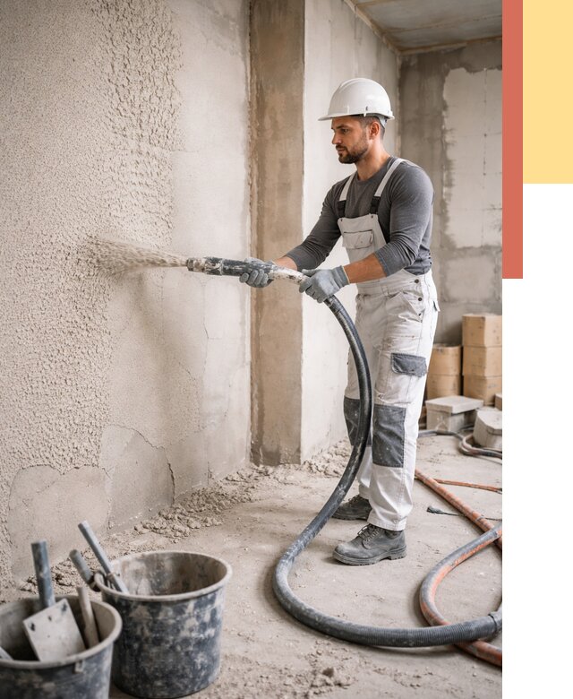 Машинная штукатурка стен в Югорске под ключ от 6637 руб./м2 | ОТДЕЛОЧНИК-Югр