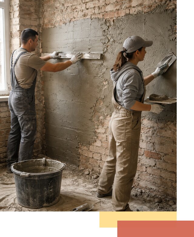 Штукатурка кирпичных стен в Югорске — качественно и надежно