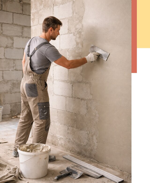 Штукатурка стен из газобетона в Югорске от 2144 руб./м2 — быстро и недорого | ОТДЕЛОЧНИК-Югр