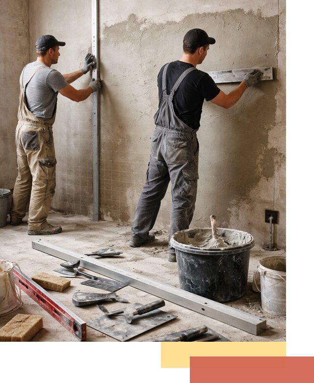 Профессиональная штукатурка стен под плитку в Югорске