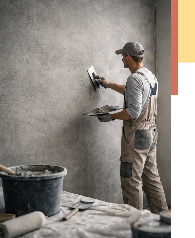 Декоративная штукатурка под бетон в Югорске от 2553 руб./м² — нанесение под ключ | ОТДЕЛОЧНИК-Югр