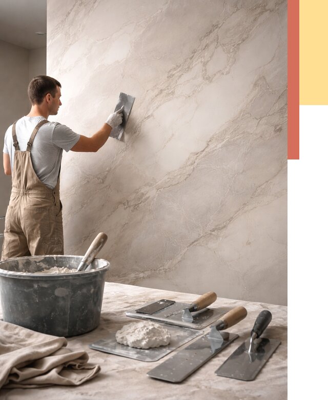 Декоративная штукатурка под мрамор в Югорске от 2859 руб./м² — быстро и недорого | ОТДЕЛОЧНИК-Югр