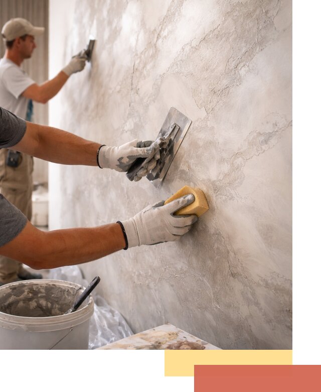 Декоративная штукатурка под мрамор в Югорске для стен и потолков