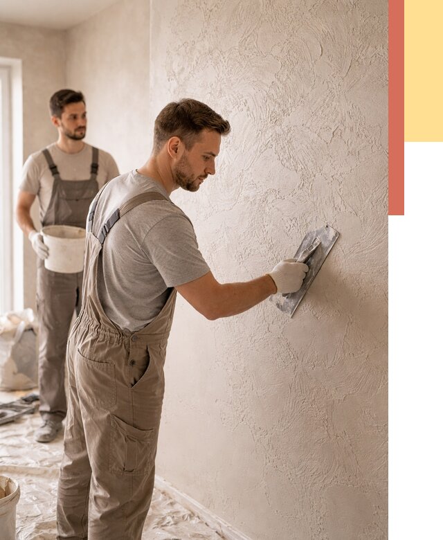 Фактурная штукатурка стен в Югорске от 4289 руб./м² — заказать под ключ | ОТДЕЛОЧНИК-Югр