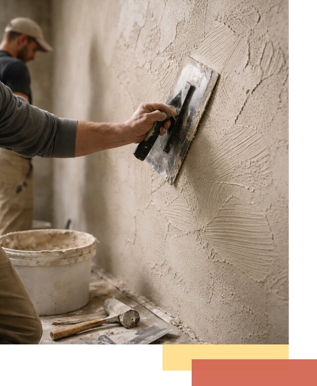 Фактурная штукатурка стен в Югорске — монтаж, отделка, реставрация