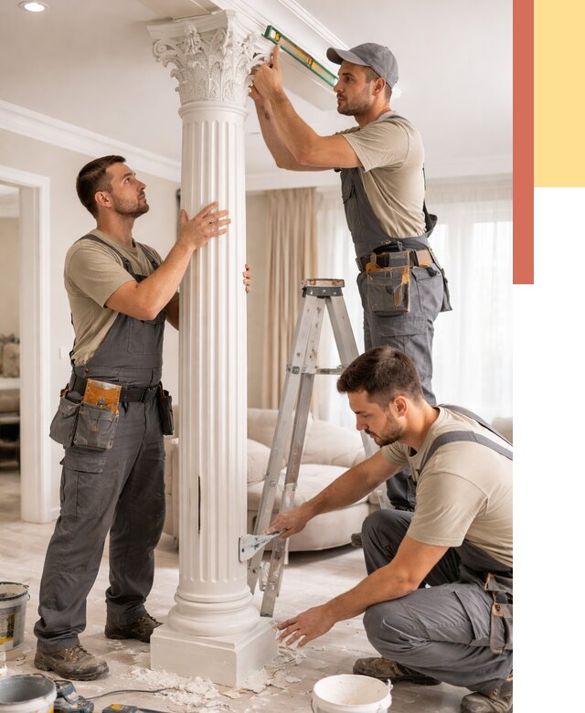 Установка декоративных колонн в Югорске от 12253 руб. под ключ | ОТДЕЛОЧНИК-Югр