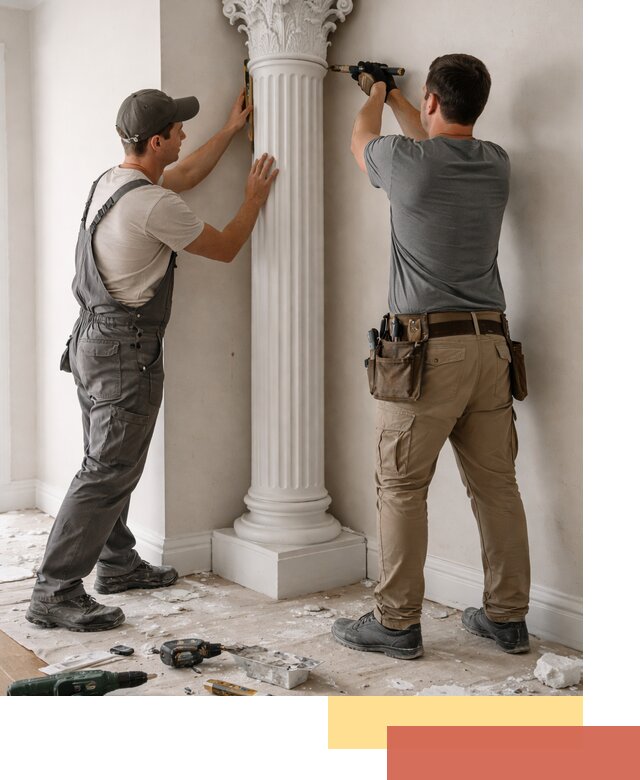 Установка декоративных колонн в Югорске под ключ