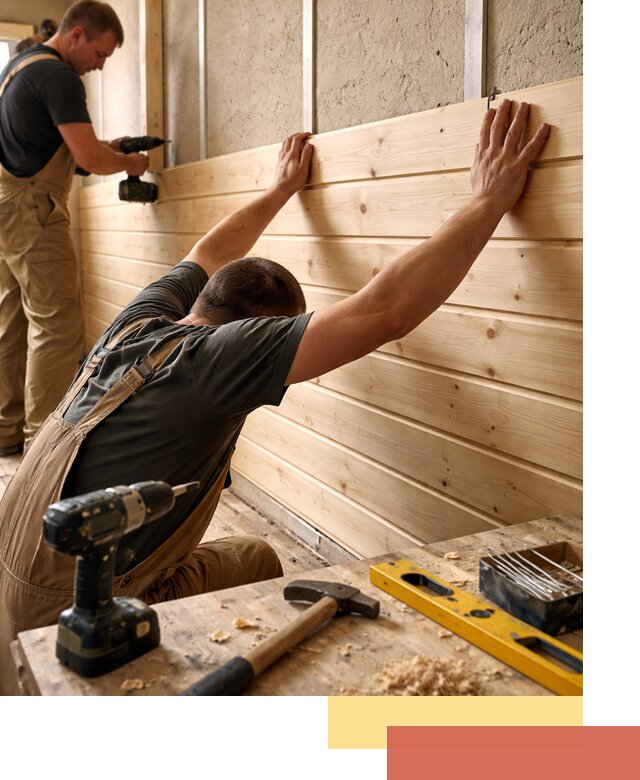 Монтаж деревянной вагонки на стены в Югорске быстро и качественно