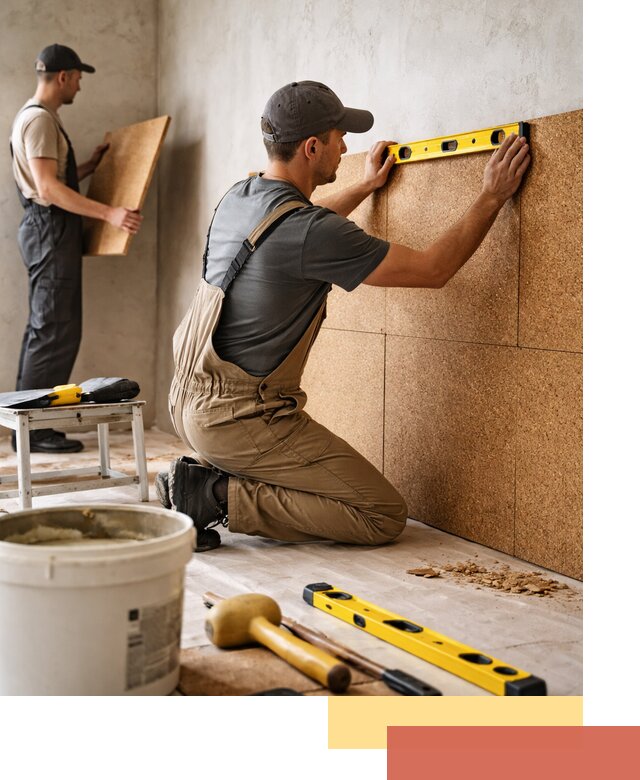 Монтаж пробковых панелей на стены в Югорске быстро и качественно