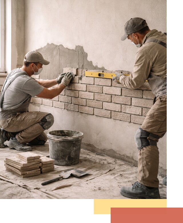 Монтаж декоративного кирпича профессионально в Югорске