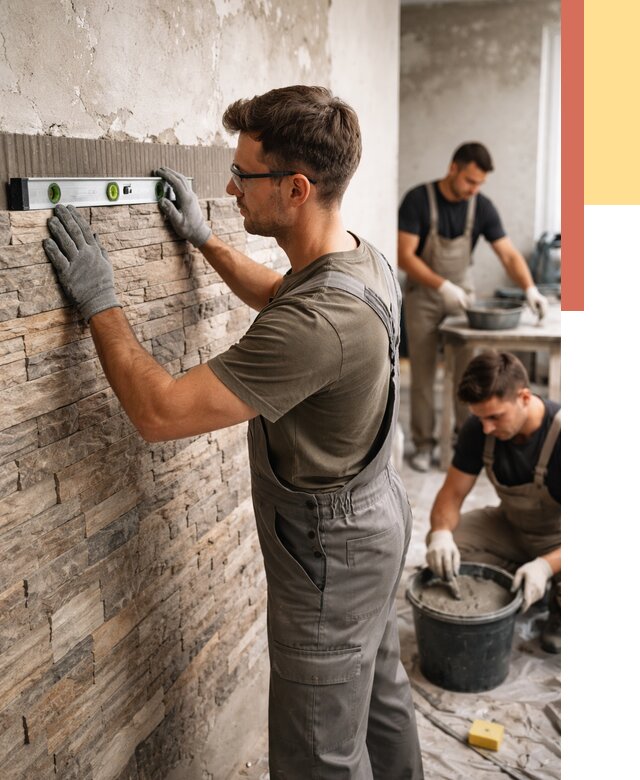 Монтаж искусственного камня в Югорске от 4595 руб. под ключ | ОТДЕЛОЧНИК-Югр