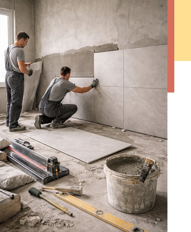 Облицовка стен керамогранитом в Югорске от 4289 руб./м² — услуги под ключ | ОТДЕЛОЧНИК-Югр