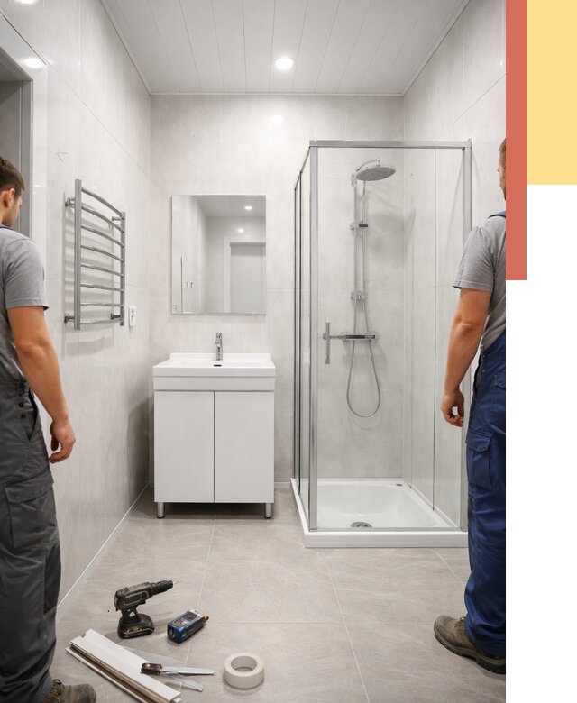 Отделка ванной комнаты панелями ПВХ в Югорске от 4595 руб. за м2 | ОТДЕЛОЧНИК-Югр