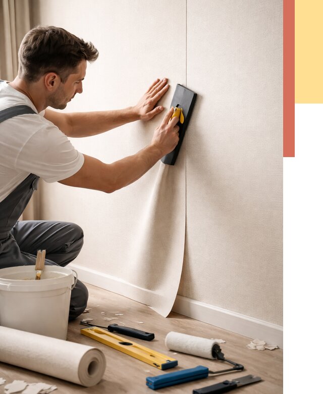 Поклейка виниловых обоев в Югорске от 4595 руб. | Быстро и недорого — ОТДЕЛОЧНИК-Югр