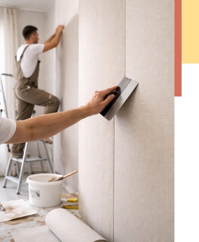 Поклейка текстильных обоев в Югорске от 4595 руб. под ключ | ОТДЕЛОЧНИК-Югр