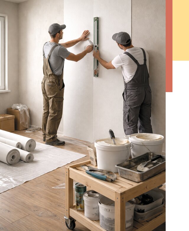 Поклейка стеклообоев в Югорске от 6637 руб. за м2 — быстро и недорого | ОТДЕЛОЧНИК-Югр