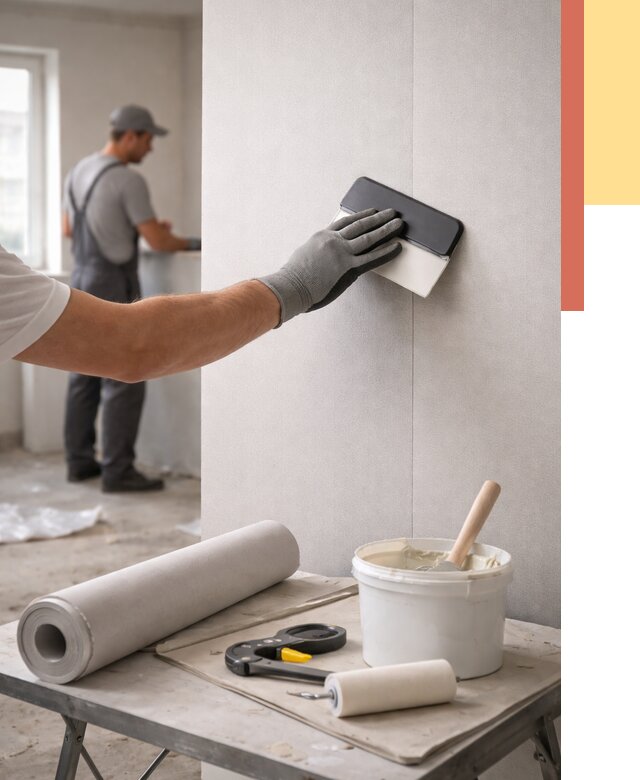 Поклейка обоев под покраску в Югорске от 3574 руб. за м2 | ОТДЕЛОЧНИК-Югр