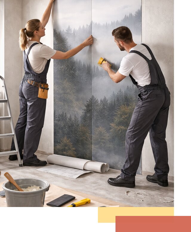 Поклейка фотообоев профессионально в Югорске под ключ