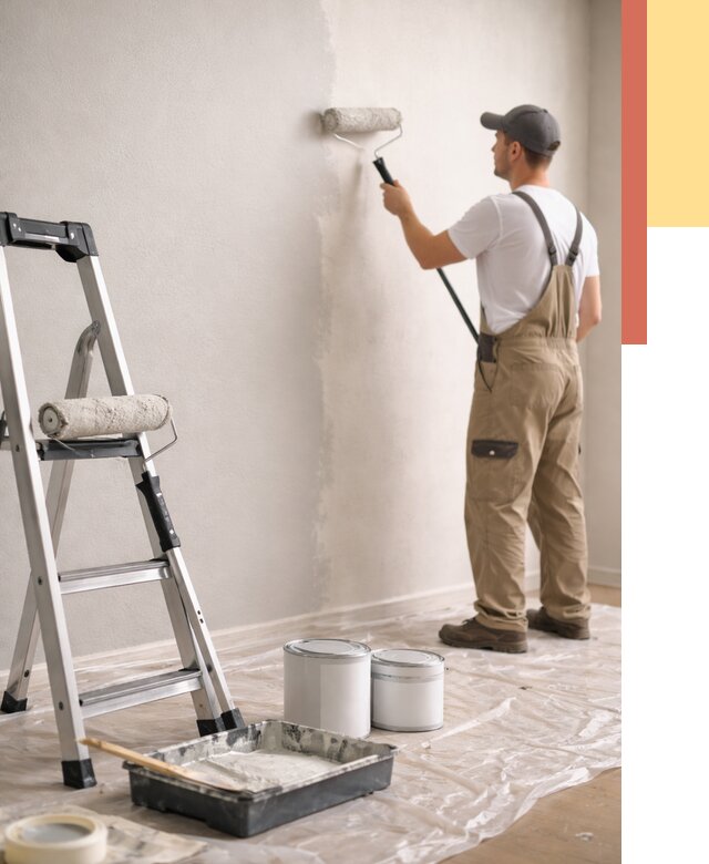 Покраска стен латексной краской в Югорске от 4595 руб. за м2 | ОТДЕЛОЧНИК-Югр