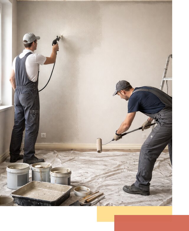 Покраска стен моющейся краской и защита поверхностей в Югорске