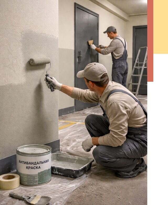 Покраска стен антивандальной краской в Югорске от 4595 руб./м² под ключ | ОТДЕЛОЧНИК-Югр