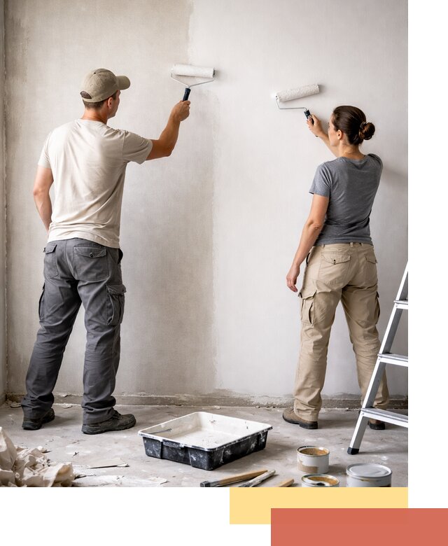 Окраска стен по стеклохолсту в Югорске качественно и долговечно