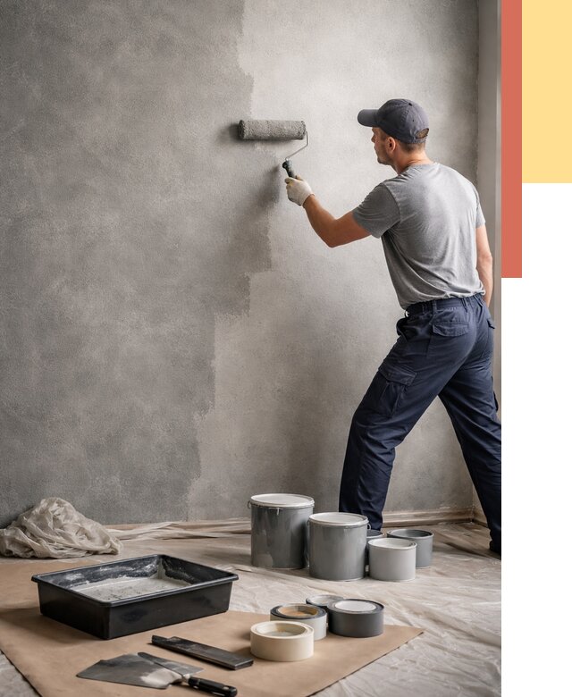 Покраска стен под бетон в Югорске от 664 руб. за м2 — быстро и недорого | ОТДЕЛОЧНИК-Югр