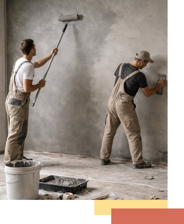 Покраска стен под бетон в Югорске профессионально и недорого