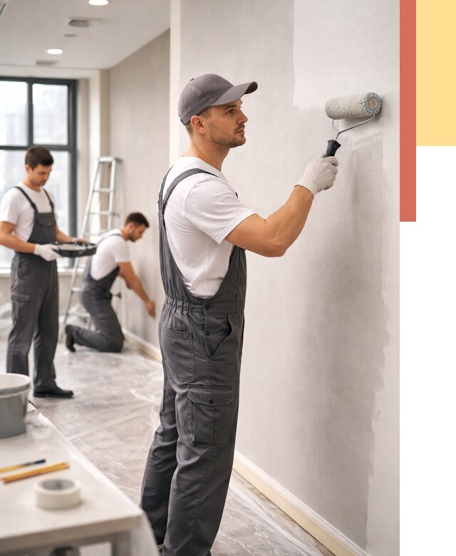 Покраска стен в офисе в Югорске от 8679 руб. — быстро и недорого | ОТДЕЛОЧНИК-Югр