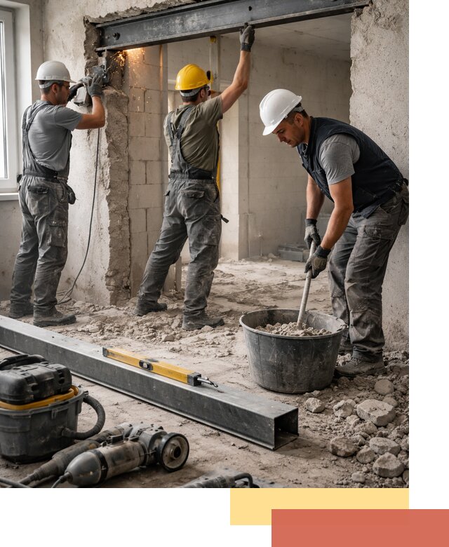 Создание проемов в стенах и несущих конструкциях в Югорске