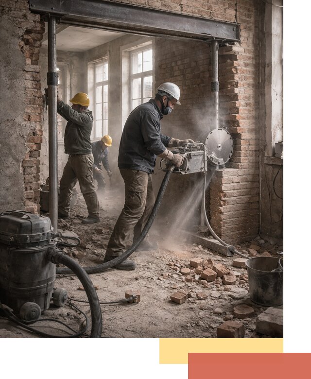 Прорезка проема в стене под дверной или оконный проем в Югорске