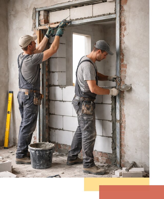 Закладка дверного проема под ключ в Югорске: демонтаж, монтаж, отделка