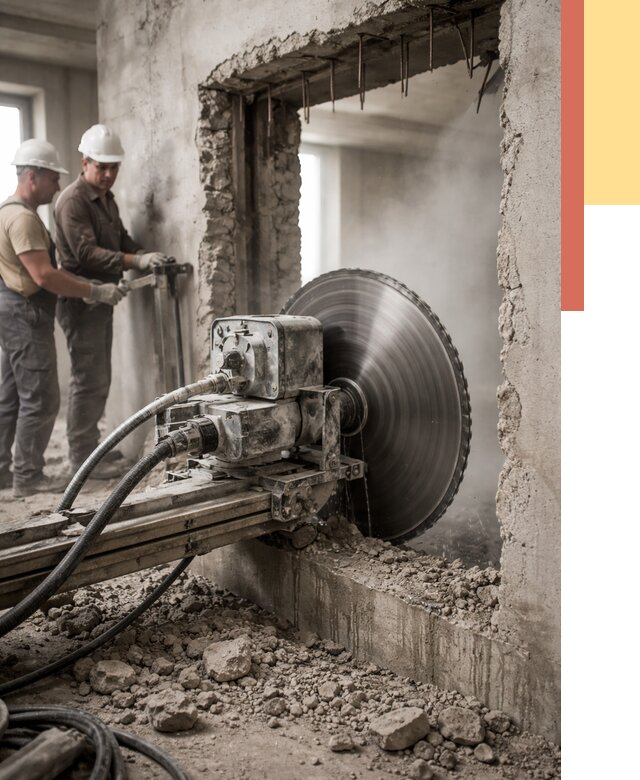 Алмазная резка проемов в Югорске от 4595 руб. быстро и недорого | ОТДЕЛОЧНИК-Югр