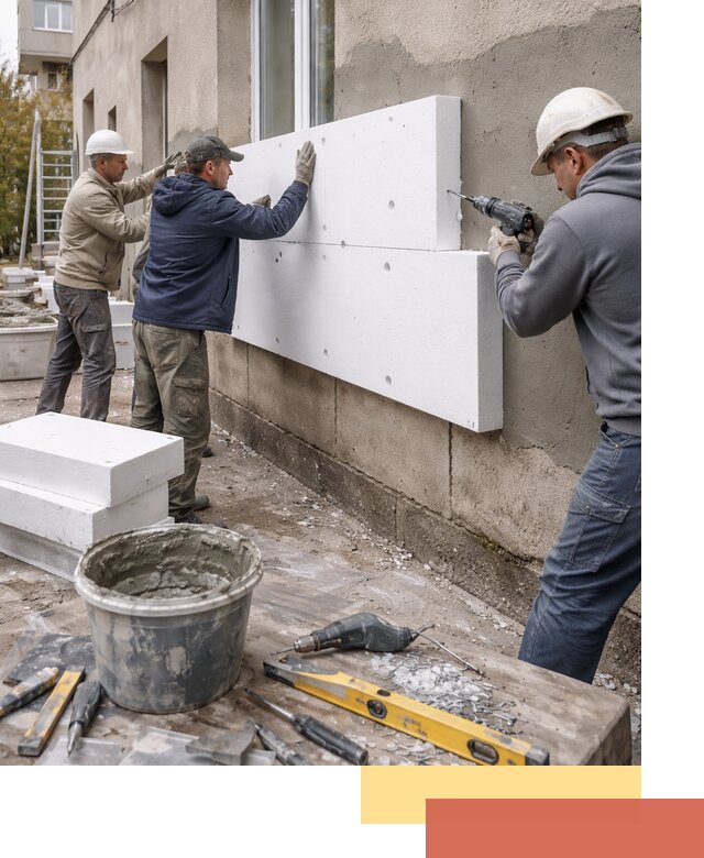 Утепление наружных стен пенопластом в Югорске