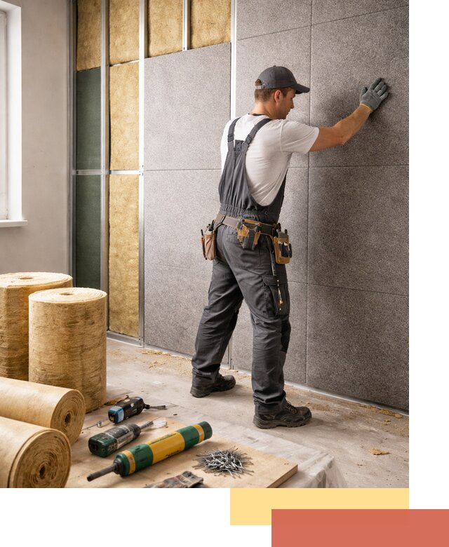 Профессиональная шумоизоляция стен в Югорске для квартиры и офиса