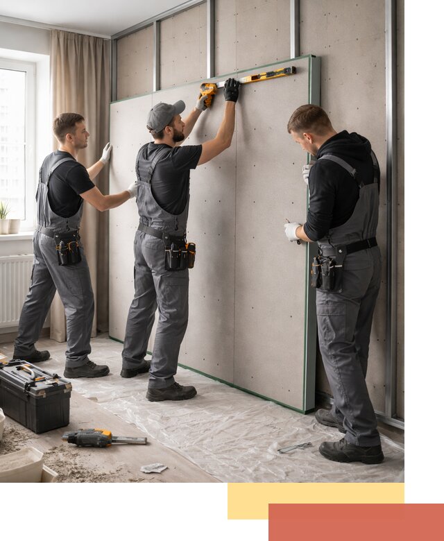 Шумоизоляция стен панелями ЗИПС в Югорске для жилых и коммерческих помещений