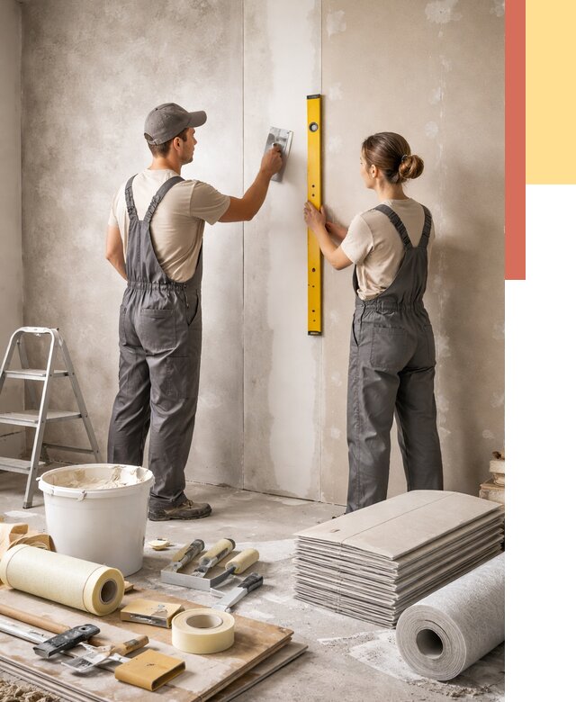 Отделка стен в Югорске от 1532 руб/м² — недорого, быстро, под ключ | ОТДЕЛОЧНИК-Югр