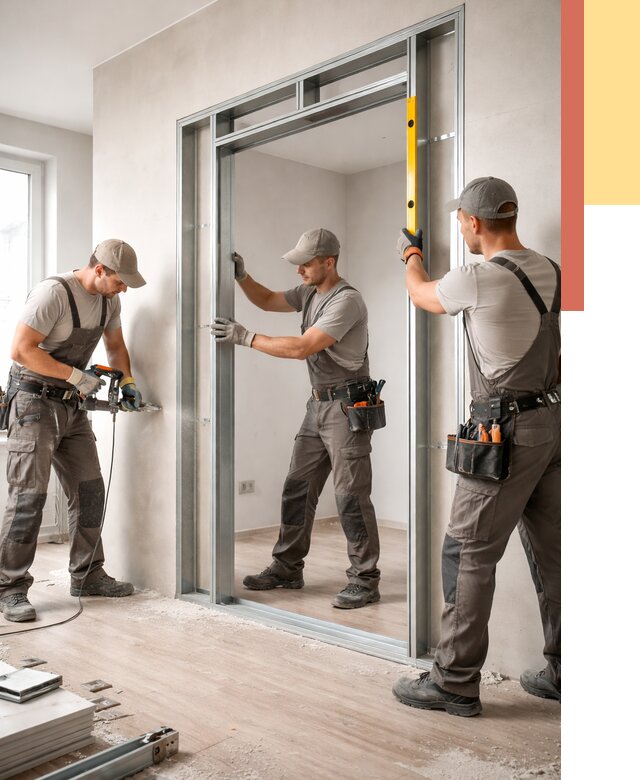 Устройство дверного проема в перегородке в Югорске от 4595 руб. под ключ | ОТДЕЛОЧНИК-Югр